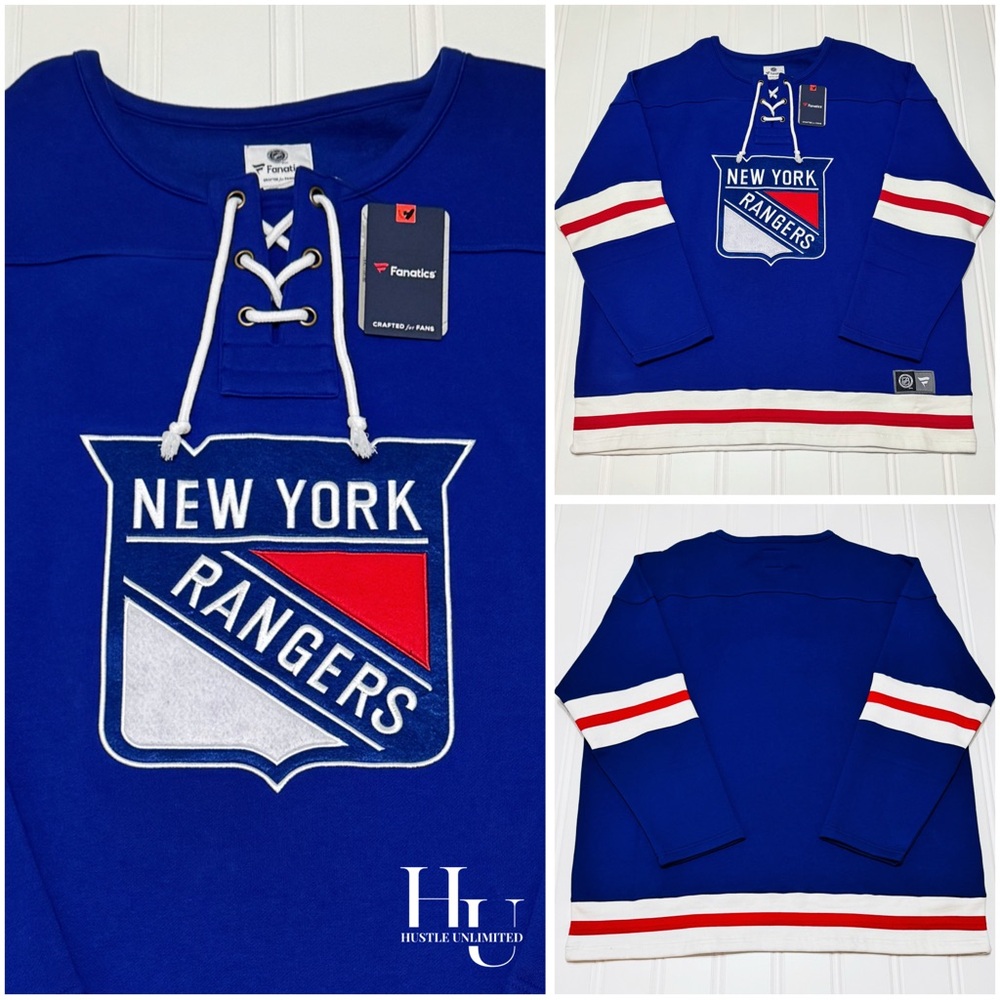 Fanatics New York Rangers NHL Breakaway Lace Up Hockey Sweatshirt Men’s Size 3XL